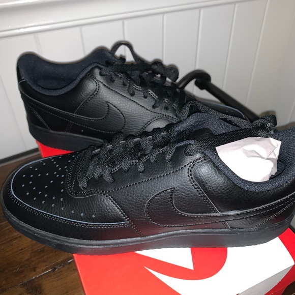 nike court vision low triple black